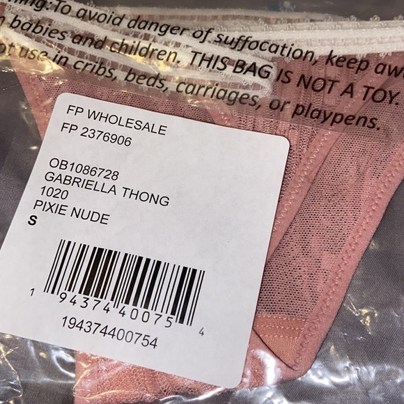 NEW! $20 FREE PEOPLE “Gabriella” Small Thong Underwear Pixie Nude - Picture 14 of 15